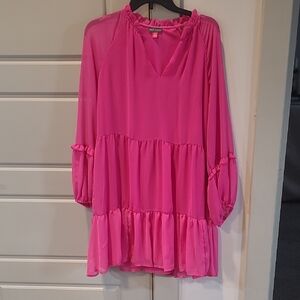 Vince Camuto Fuchsia Ruffled Dress